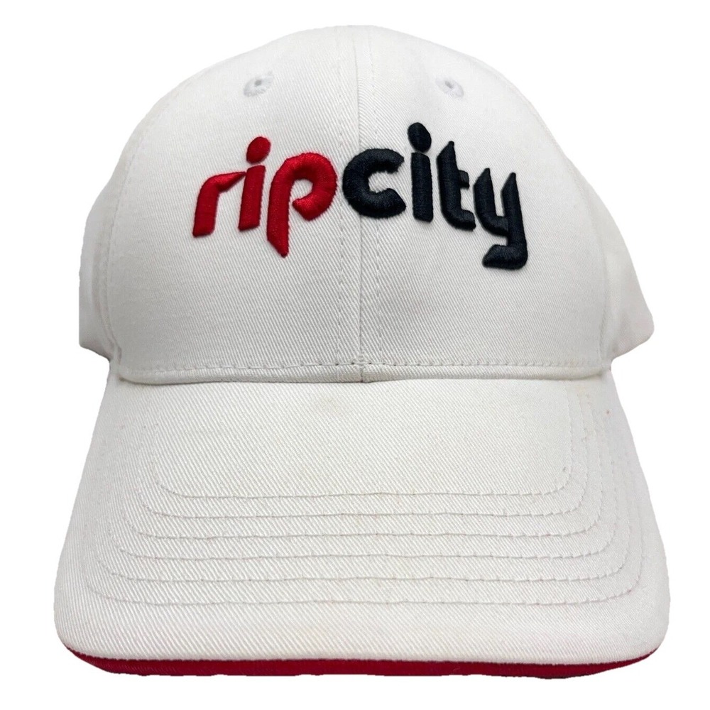Portland Trail Blazers Hat Cap Snapback White Red Adjustable Dad Baseball Rip